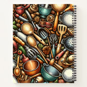 ファミリークックブックヴィンテージさびたパタパーソナライズされたーン ノートブック (裏面)