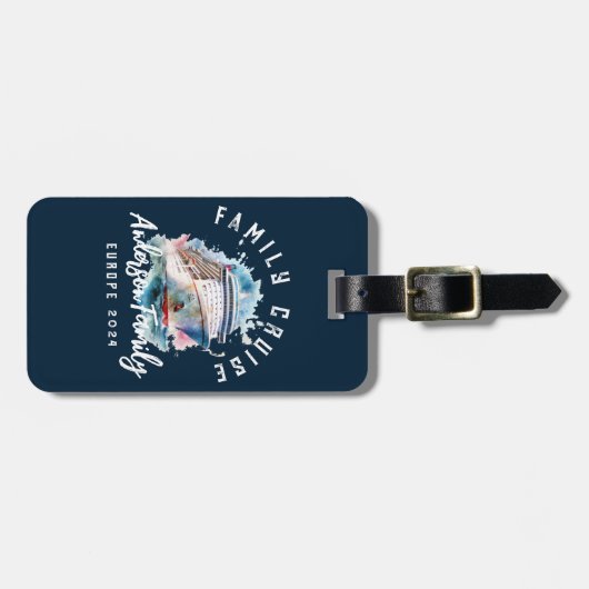 ファミリークパーソナライズされたルーズグループバケーション ラゲッジタグ (正面横)