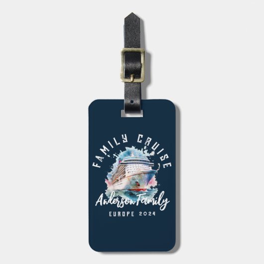 ファミリークパーソナライズされたルーズグループバケーション ラゲッジタグ (正面縦)