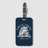 ファミリークパーソナライズされたルーズグループバケーション ラゲッジタグ (正面縦)