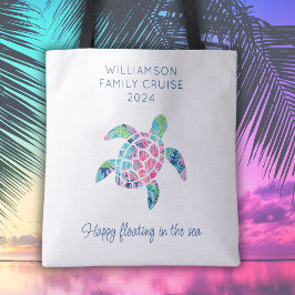 ファミリークパーソナライズされたルーズバケーションウミガメ トートバッグ