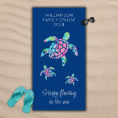 ファミリークパーソナライズされたルーズバケーションウミガメ ビーチタオル