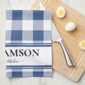 ファミリークラシックブループレイド キッチンタオル (四つ折り)