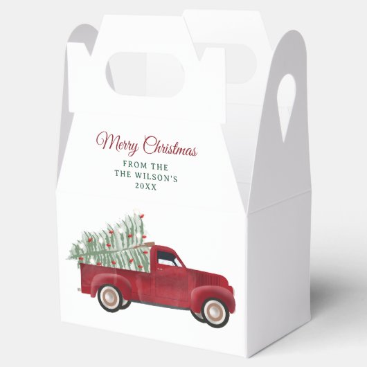 ファミリークリスマスアンティークピックアップトラッククリスマスツリー フェイバーボックス (オープン)