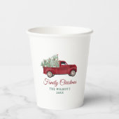 ファミリークリスマスアンティークピックアップトラッククリスマスツリー 紙コップ (裏面)