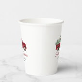 ファミリークリスマスアンティークピックアップトラッククリスマスツリー 紙コップ (右)