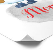 ファミリークリスマスアートウォーターカラー雪だるま ポスター (角)