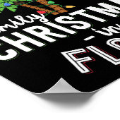 ファミリークリスマスインフロリダパームツリーズクリスマスビーチ ポスター (角)