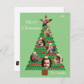 ファミリークリスマスオーナメントホリデーカード シーズンカード (正面/裏面)