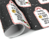 ファミリークリスマスキャンディーケーンギフトラベル ラッピングペーパー (ロールコーナー)