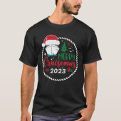 ファミリークリスマスクルーズ2023クルーゼメリーマスクリスマス Tシャツ (正面)