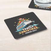 ファミリークリスマスクルーズ2024マッチング衣装 スクエアペーパーコースター (アングル)