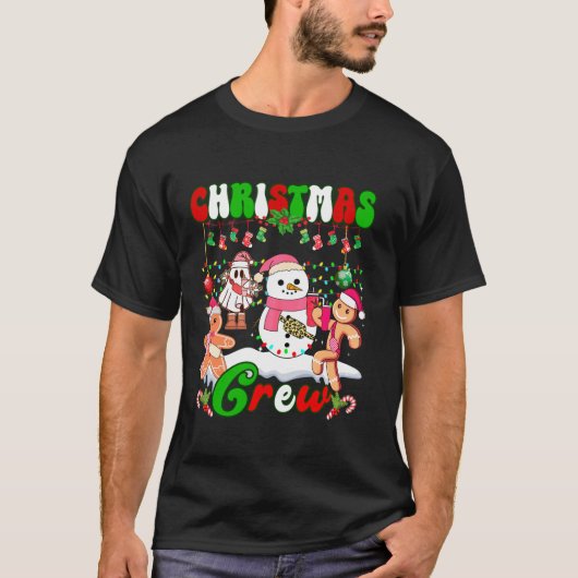 ファミリークリスマスクルー銀杏パン幽霊Xma Tシャツ (正面)