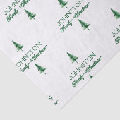 ファミリークリスマスグリーンウォーターカラーパインツリー 薄葉紙 (詳細)