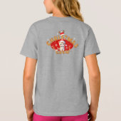 ファミリークリスマスサンタギンガーブレッドアルファベットFガール Tシャツ (裏面)