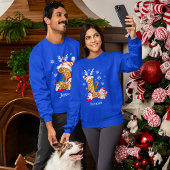 ファミリークリスマスサンタギンガーブレッドアルファベットLメンズ スウェットシャツ