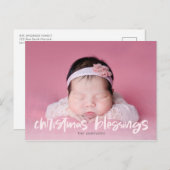 ファミリークリスマスシンプルフォトモダンかわいい子どもたち シーズンポストカード (正面/裏面)