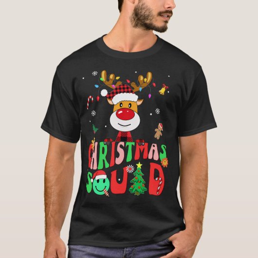 ファミリークリスマススクワッドトナカイのシャツのマッチングCh Tシャツ (正面)