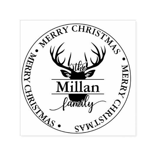 ファミリークリスマススプリットモノグラムテーマ セルフインキングスタンプ (デザイン)