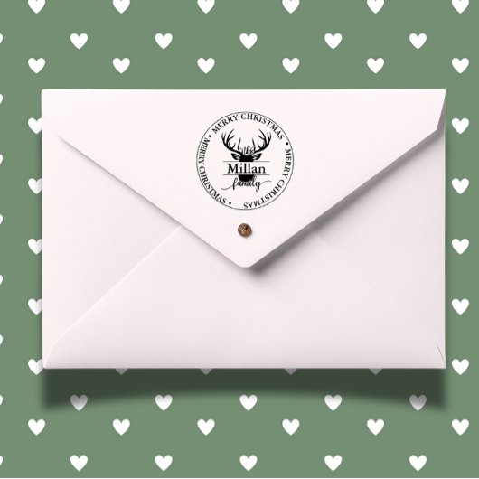 ファミリークリスマススプリットモノグラムテーマ セルフインキングスタンプ