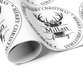 ファミリークリスマススプリットモノグラムテーマ ラッピングペーパー (ロールコーナー)