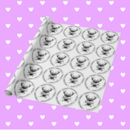 ファミリークリスマススプリットモノグラムテーマ ラッピングペーパー