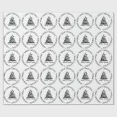 ファミリークリスマスツリーテーマ ラッピングペーパー (フラット)