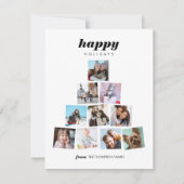 ファミリークリスマスツリー写真コラージホリデーカード 招待状 (正面)