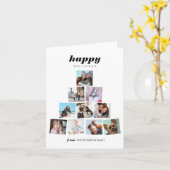 ファミリークリスマスツリー写真コラージュホリデー カード (黄色い花)