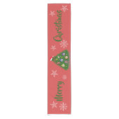 ファミリークリスマスツリー写真 ショートテーブルランナー (正面)