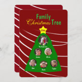 ファミリークリスマスツリー記念カスタム品フォトカード シーズンカード (正面/裏面)