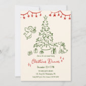 ファミリークリスマスディナーハンドドローファンシート 案内状 (正面)