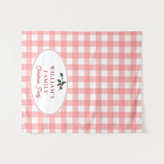 ファミリークリスマスディナーパーティービュッフェテーブルランナー タペストリー (正面(横))