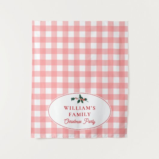 ファミリークリスマスディナーパーティービュッフェテーブルランナー タペストリー (正面)