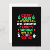 ファミリークリスマスバケーションパジャマおもしろいクリスマス醜い 招待状 (正面/裏面)
