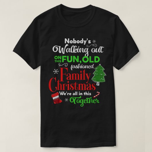 ファミリークリスマスバケーションパジャマおもしろいクリスマス醜い Tシャツ (デザイン正面)