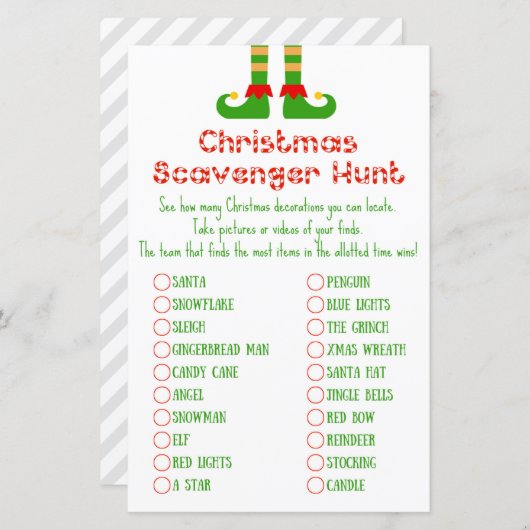 ファミリークリスマスパーティーゲーム印刷 (正面/裏面)