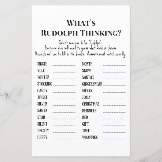 ファミリークリスマスパーティーゲーム印刷 (正面)