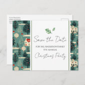 ファミリークリスマスパーティーレトロビレッジセーブ日付 ポストカード (正面/裏面)