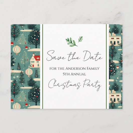 ファミリークリスマスパーティーレトロビレッジセーブ日付 ポストカード (正面)