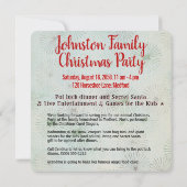 ファミリークリスマスパーティー発表招待状 招待状 (裏面)