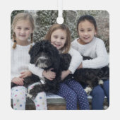 ファミリークリスマスピンクパーソナライズされたの木 メタルオーナメント (裏面)