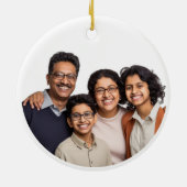 ファミリークリスマスファームハウス素朴な写真 セラミックオーナメント (裏面)