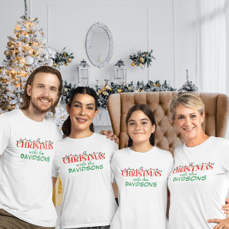 ファミリークリスマスフェスティバルファミリー名クリスマス Tシャツ