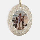 ファミリークリスマスフォトアイボリーセラミックオーナメント セラミックオーナメント (右)