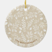 ファミリークリスマスフォトアイボリーセラミックオーナメント セラミックオーナメント (裏面)