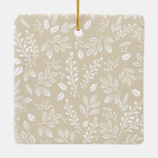 ファミリークリスマスフォトアイボリー セラミックオーナメント (裏面)