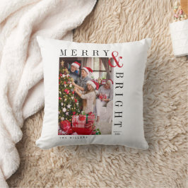 ファミリークリスマスフォトカモダンードスクリプトホリデー クッション