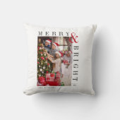 ファミリークリスマスフォトカモダンードスクリプトホリデー クッション (正面)