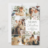 ファミリークリスマスフォトコラージンググリーン シーズンカード (正面)